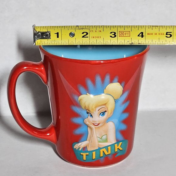 Disney Store Tinker Bell Tink 3D Ceramic Red coffee Mug Cup 16 oz Tinkerbell - Picture 4 of 8